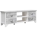 TV cabinet 115x30x40 cm paulownia wood white and grey