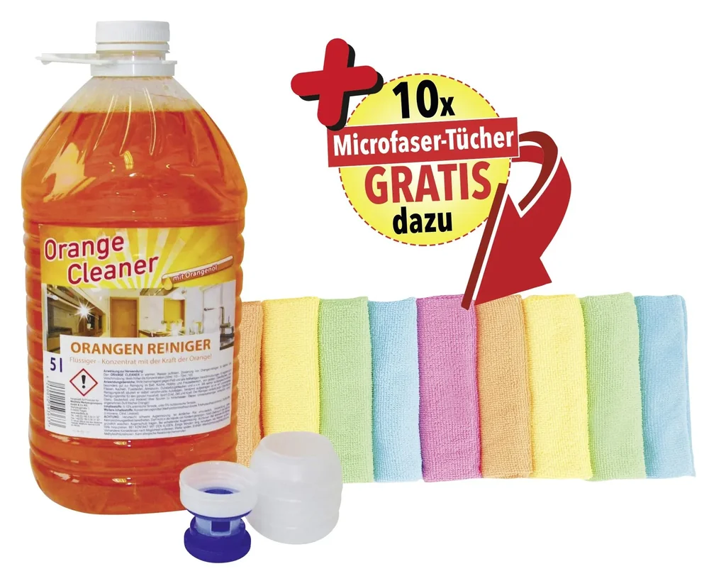 Orange cleaner concentrate 5L + FREE 10 cleaning wipes