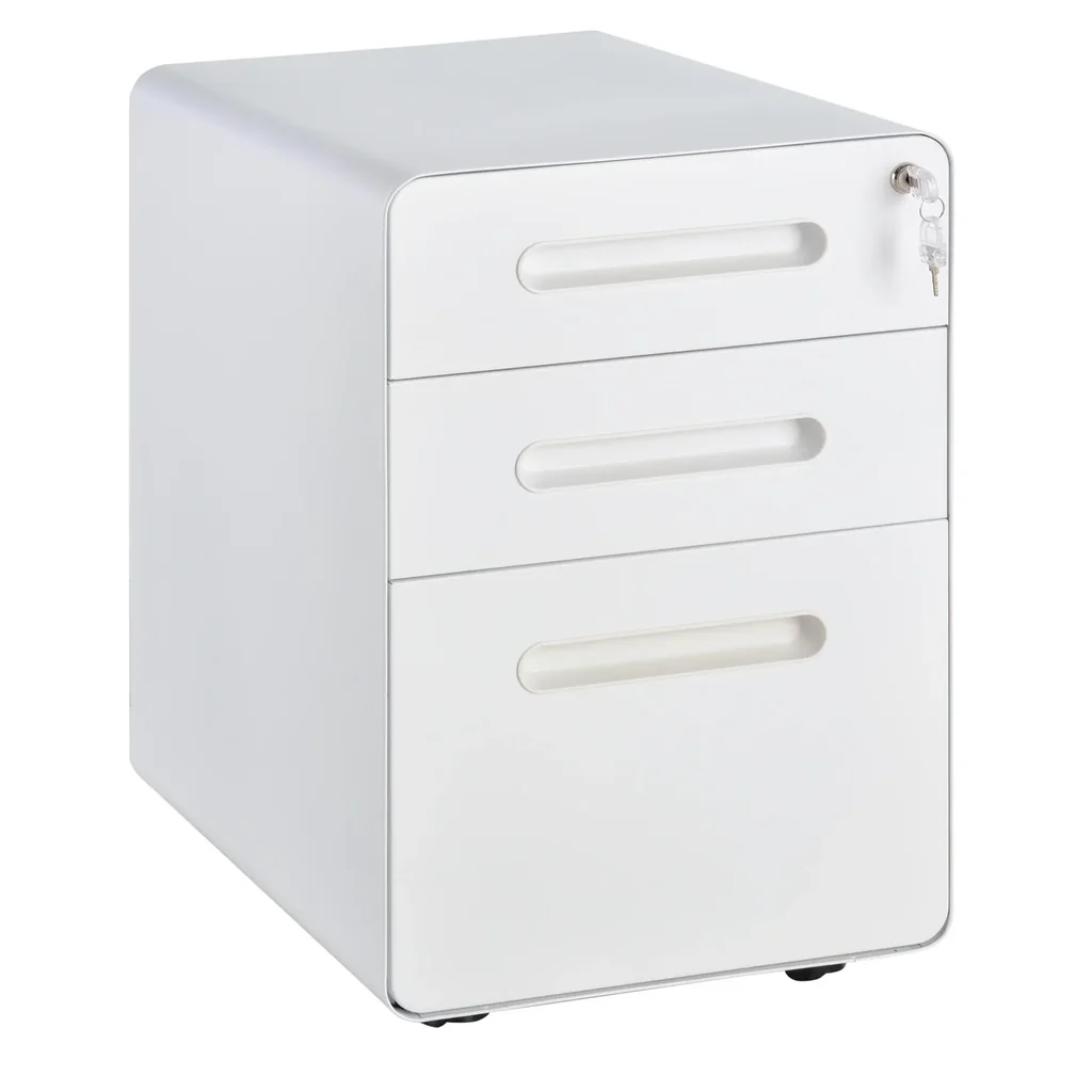 Filing cabinet with 3 drawers, white
