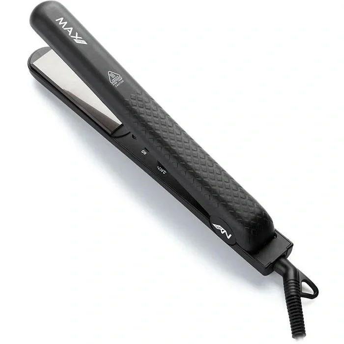 Max Pro Gloss Styling Tongs Black incl. Heat Protection Mat & Protective Bag