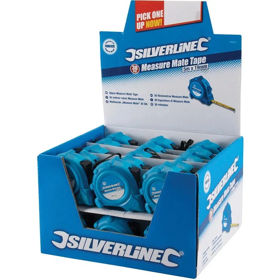 NL Measure Mate' Tape Measure Display Box 30 pieces, 5 m x 19 mm