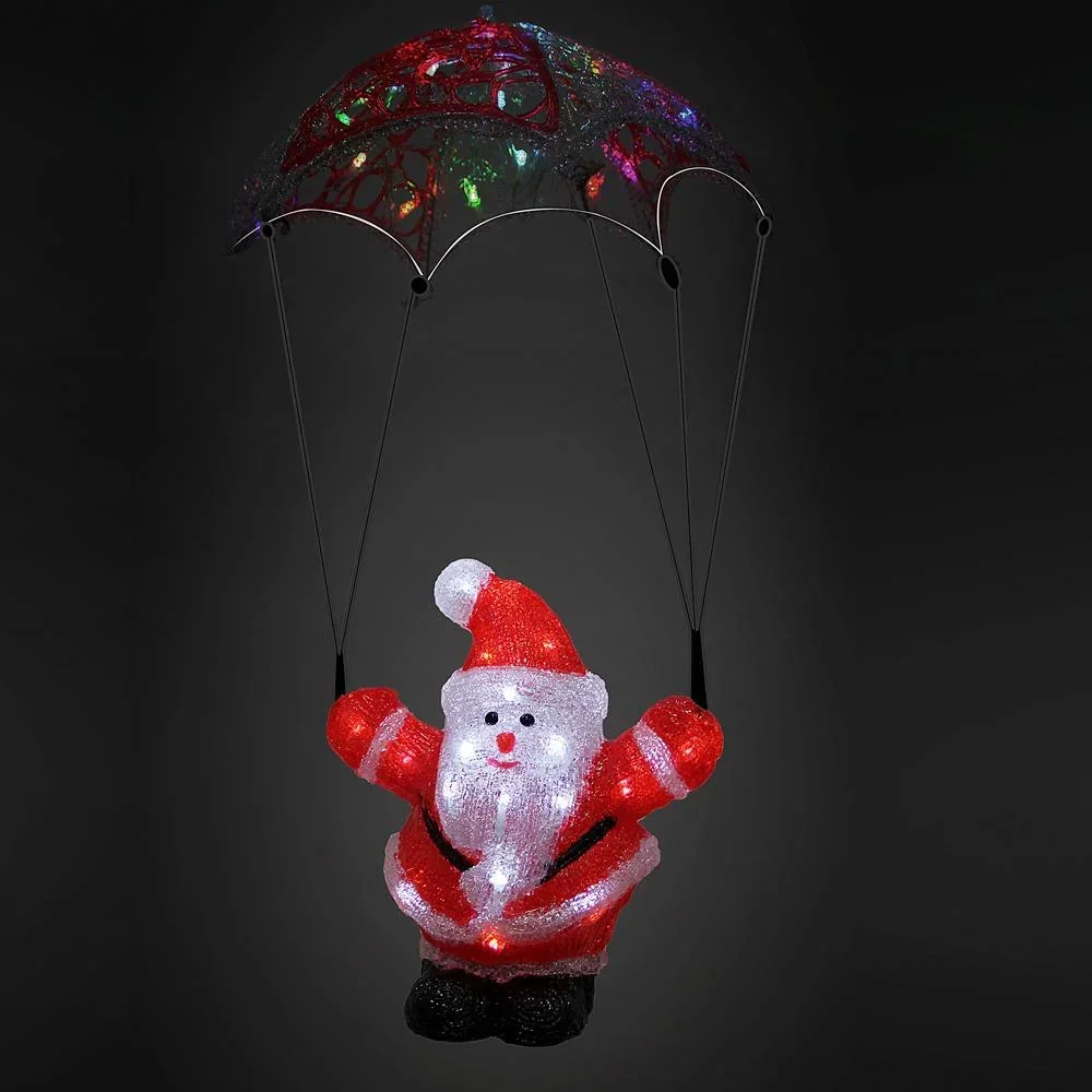 Christmas figure - 20CM WITH lights Santa Claus with parachute