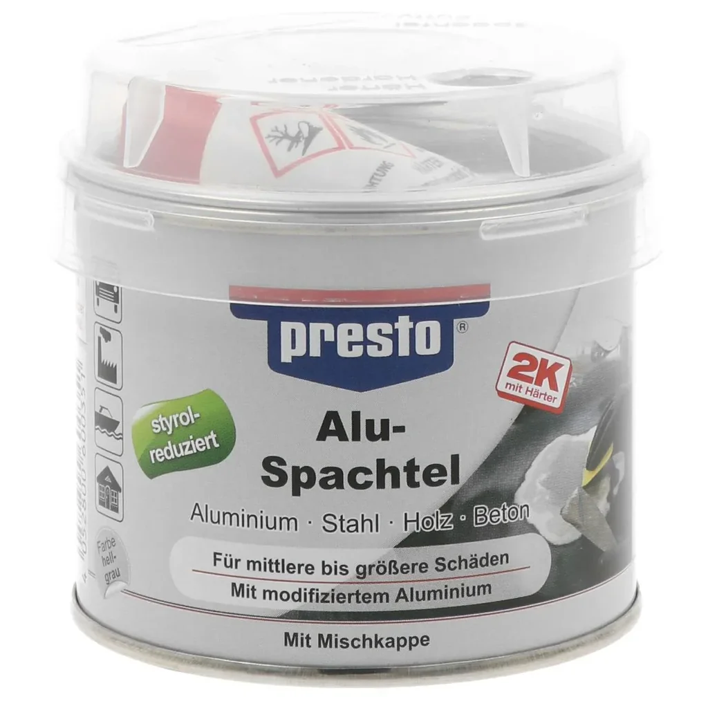 Aluminium filler, two-component polyester metal filler, 250 g