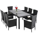 Garden set Riga Polyrotan 17-piece stackable black