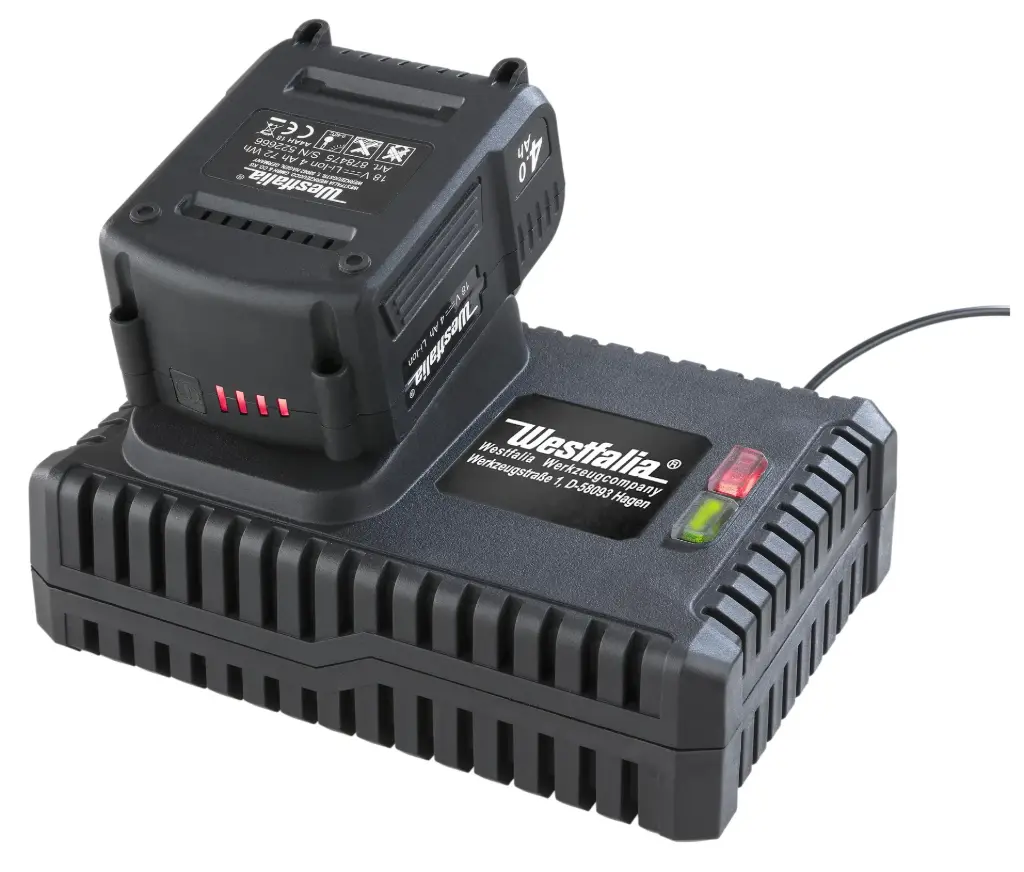 Zestaw startowy 18 V Li-Ion: 1 x akumulator 4,0 Ah + 1 x szybka ładowarka