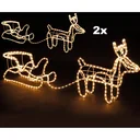 Christmas lights reindeer with sleigh - set of 2 - warm white
