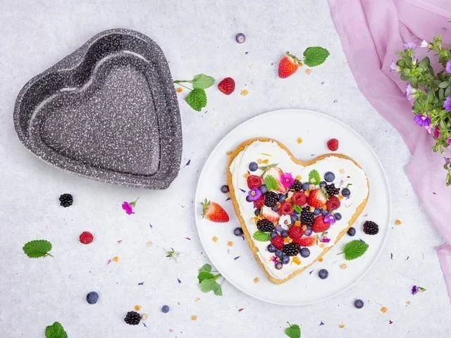 Heart baking pan Granito with book sheet cake
