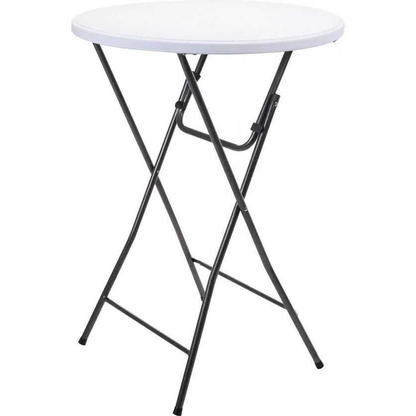 Pro Garden Folding Garden Table/Bar Table - 80x110cm - White/Gray
