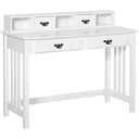 Desk with removable shelf 2 drawers Wide tabletop for study office and dorm White