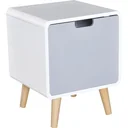 Bedside table, high gloss bedroom MDF white L40 x W38 x H50cm