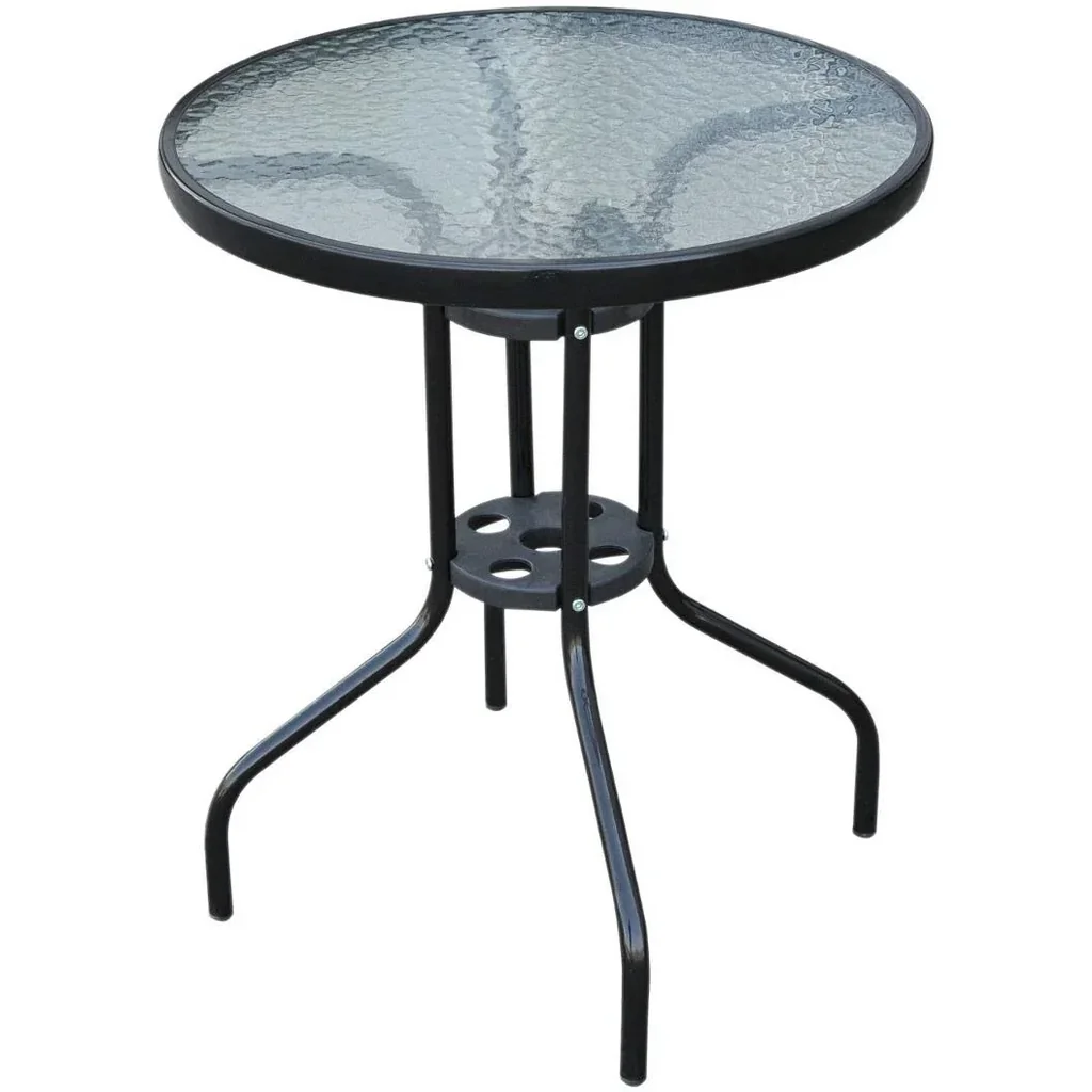 Garden table, glass table, bistro table, balcony table 60x70cm