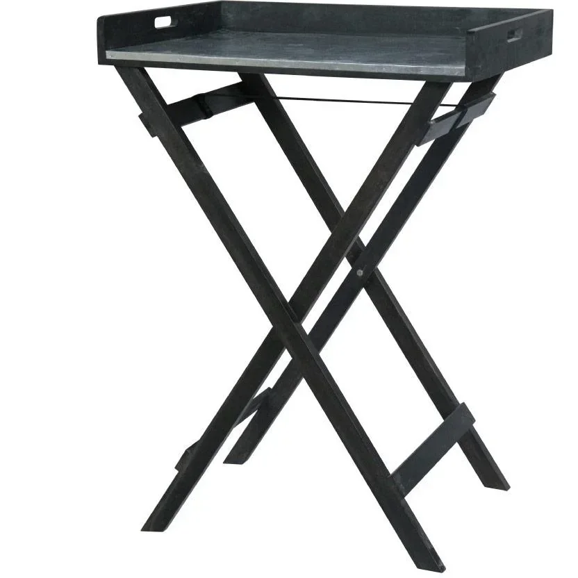 Kebo Potty Table - Acacia Wood - Foldable - 70x50x90cm Black