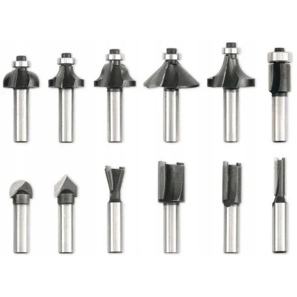 12-piece milling cutter set - 8 mm shank