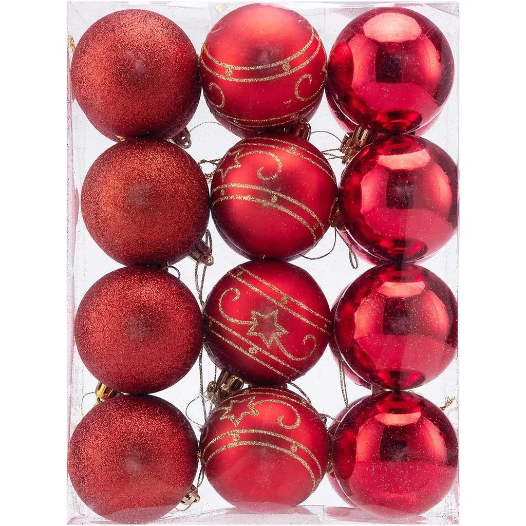 Christmas balls - Christmas tree lights - Set of 24 red