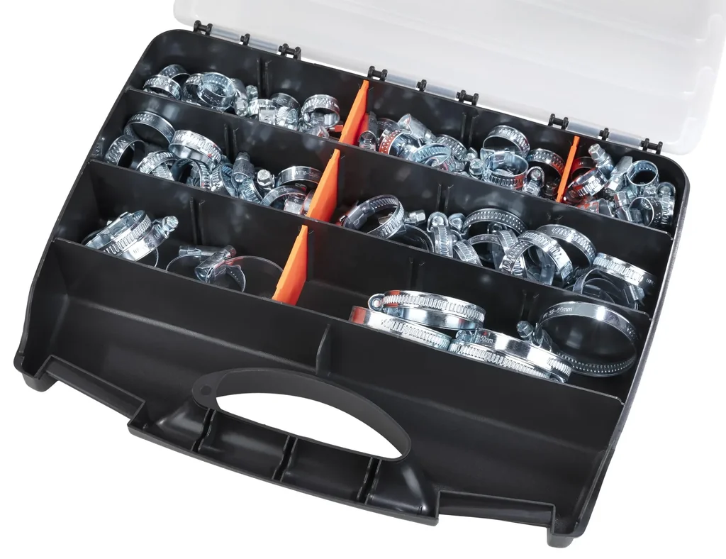 Hose clamp assortment box 100 pieces