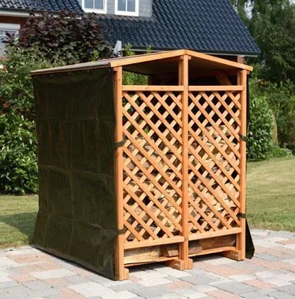 Firewood storage with 2x weather protection