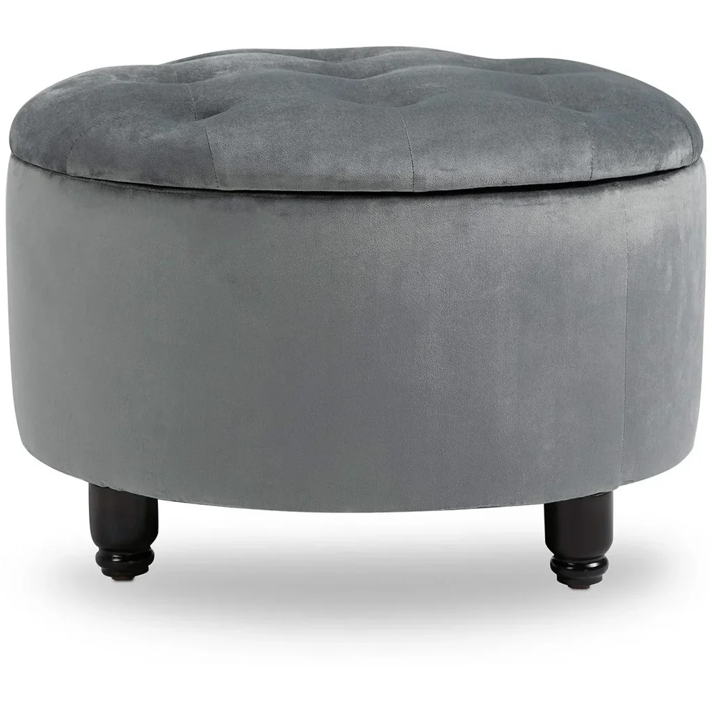 Upholstered stool with storage space