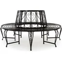 Tree bench - Garden bench - Black - Metal - Ø160 cm