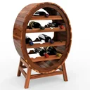 Wine rack barrel design for 12 bottles