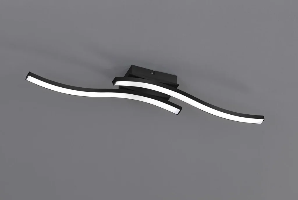 LED ceiling light ROUTE, 2x5 W, 3000K, 2x500 lm, matt black, white plastic