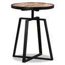 Round coffee table made of solid recycled teak