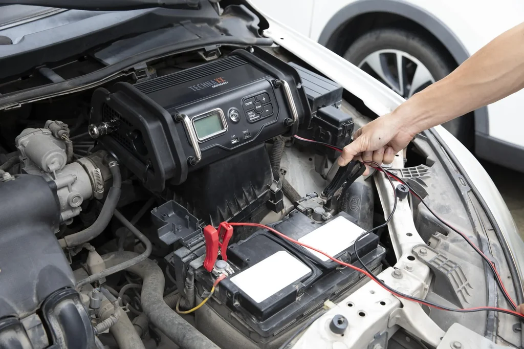 Battery charger with compressor