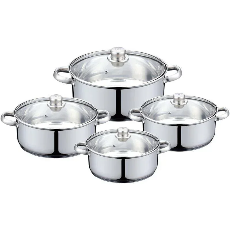 Herenthal 8-piece cookware set with lid - Silver