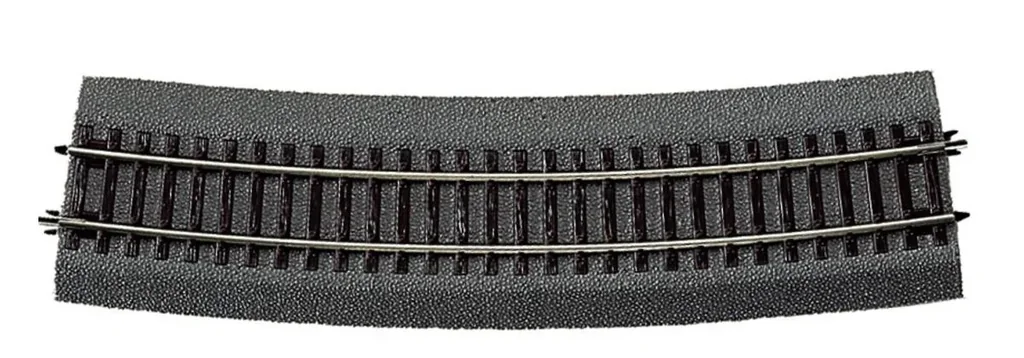6 pieces curved track R9 with bedding, radius 826.4 mm, curve angle 15°