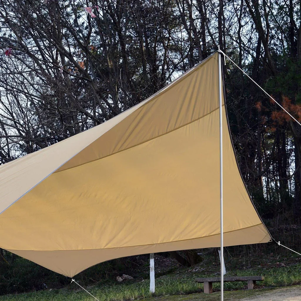 Sun sail tarp sun protection polyester golden 550 x 560cm