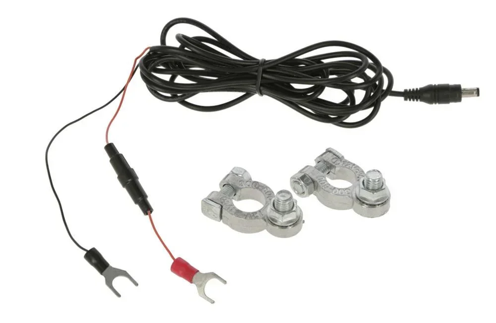 Connection cable for car/electric fence battery, 3 m long