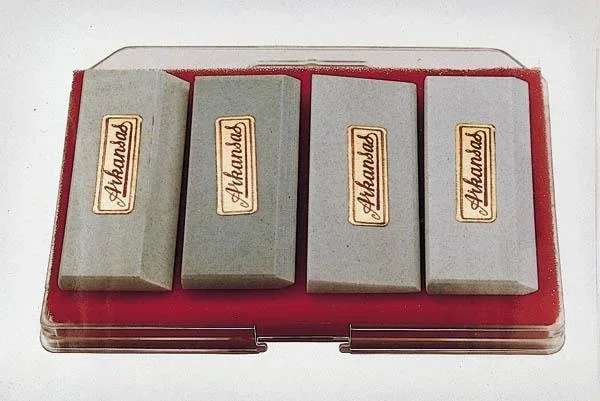 Sharpening stones for carving tools, 4 pieces