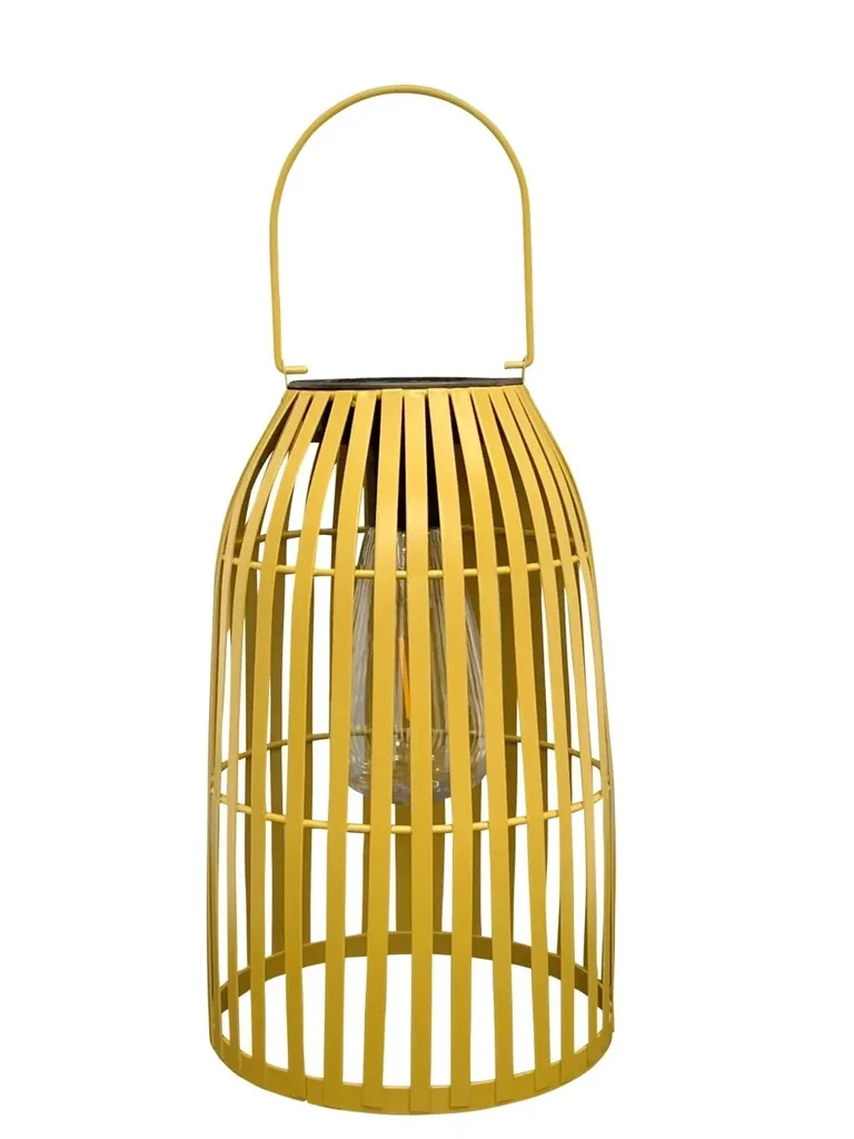 LED solar lantern made of metal with handle