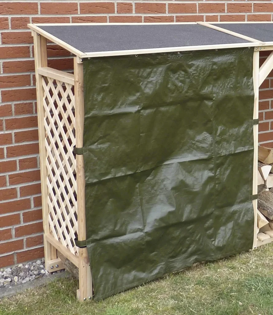 Extension firewood rack natural with weather protection