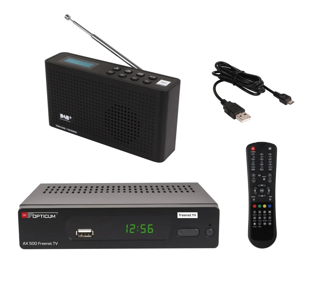 DAB+ Freenet Set with Freenet DVB-T2 Full HD Receiver and DAB+ Radio