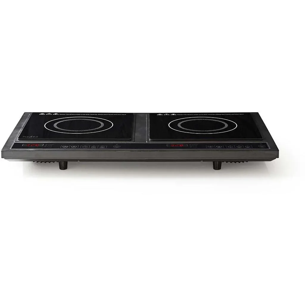 Nedis Induction Hob with 2 Cooking Zones - 3400 W - Black - LCD Display - Timer and Overheat Protection