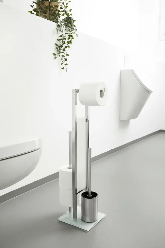 Standing WC set Rivalta 3in1, white / silver matt