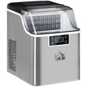 Ice cube maker 20 kg/24h 2.3 l ice cube maker with 3.2 l water tank display stainless steel silver 25.2 x 36 x 37.1 cm
