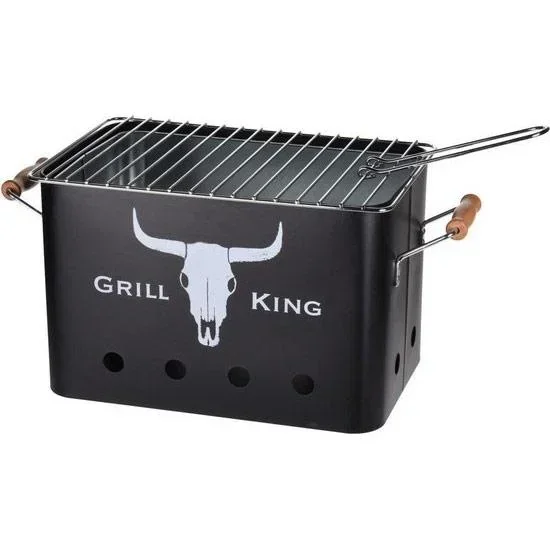 Grill King Charcoal Grill - Rectangular - Matte Black - 32x20x20 cm