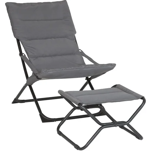 "Folding chair with footstool image"