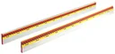 Straightedge and trapezoidal rod with dimensions, set of 2