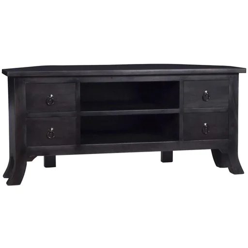 "TV cabinet 100x40x45 cm solid mahogany light coffee-colored image"