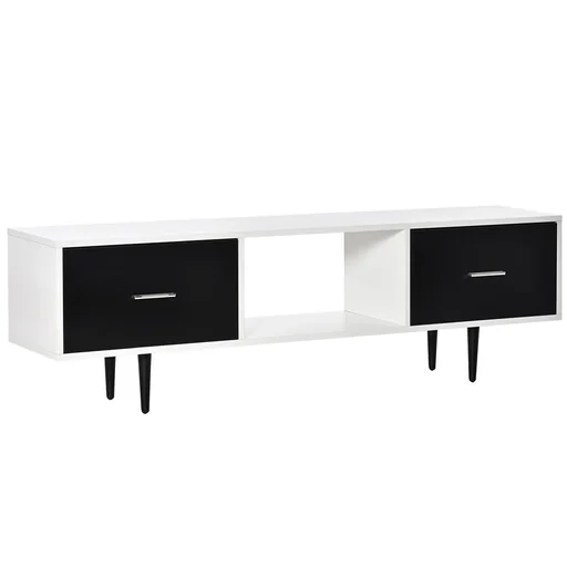 "TV table TV cabinet with drawers shelves for 60'' TV TV board living room bedroom chipboard metal image"