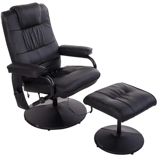 "TV armchair massage chair with stool and heat function black image"