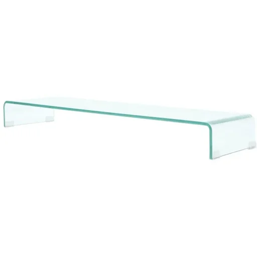 "Transparent TV cabinet/monitor stand 110x30x13 cm glass image"