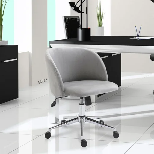 "Swivel chair upholstered chair executive chair 150 kg load capacity height adjustable velvet 56 x 52.5 x (72 81) cm image"