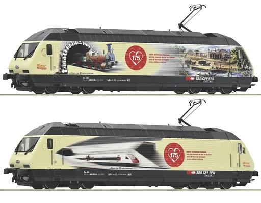 "Electric locomotive 460 019-3 "175 Years of Swiss Railways", SBB 2 conductor DC alternating light image"
