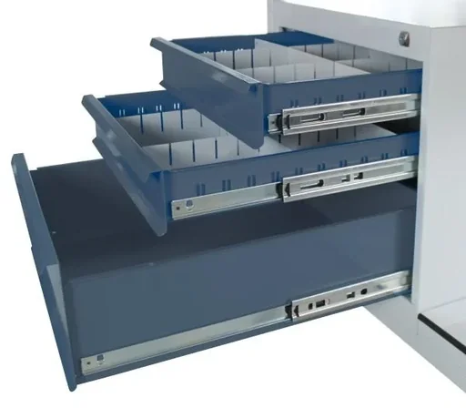 "Mobile workbench / table trolley "EKO", 3 drawers, L1300xW600xH850mm image"