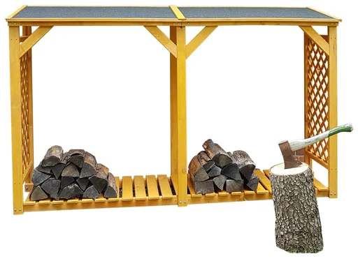 "Firewood rack Speyer with extension honey brown image"