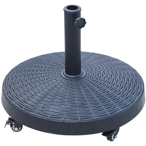 "Parasol stand umbrella stand umbrella holder umbrella base 25 kg rattan look stand umbrella Ø38/Ø48 mm Ø52 x 41 cm image"