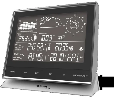 "Weather center WS 1700 with rain, wind and thermo/hygro sensor image"